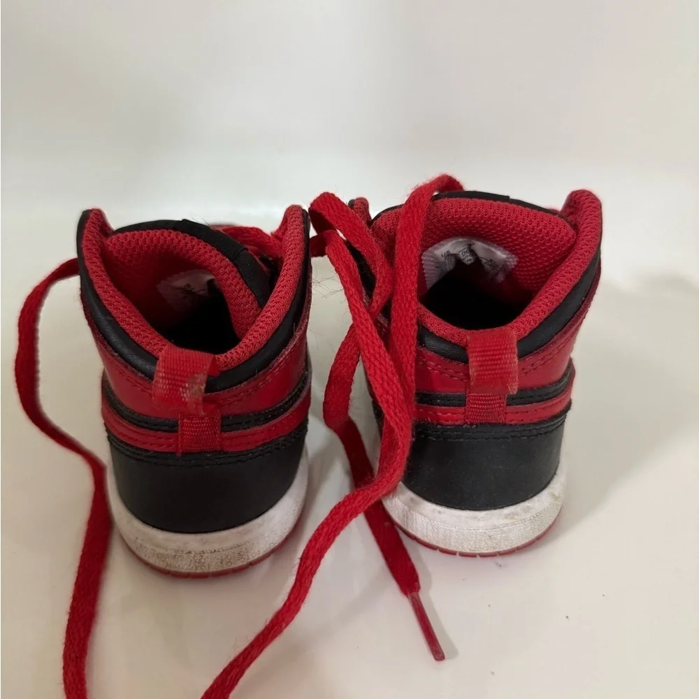 JORDAN Kids Red and Black Sneakers